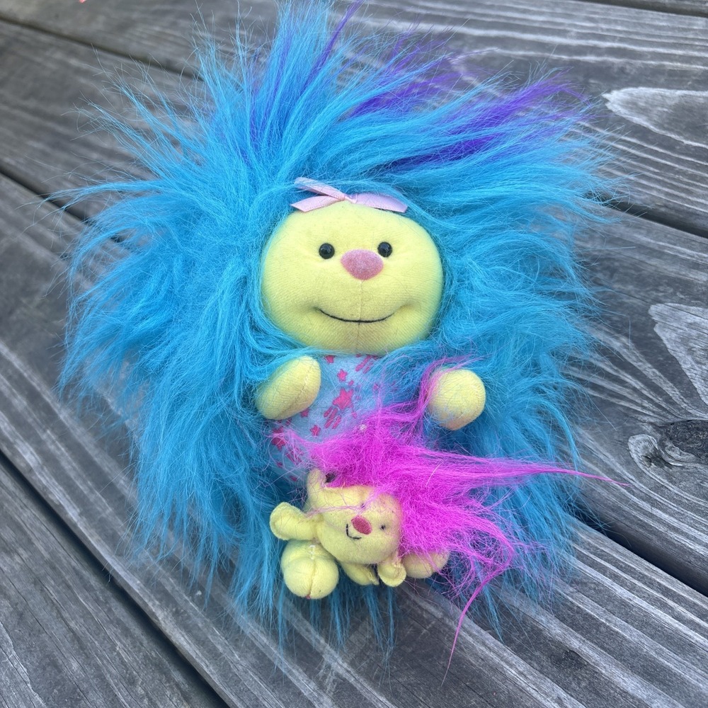 Li'l Fursons Tyco 1995 Momma And Baby Furson Plush Baby Troll
